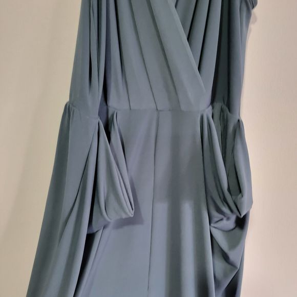 BCBGeneration Drape Pocket Jumpsuit Womens Size Medium Blue Sleeveless Stretchy - Picture 9 of 11